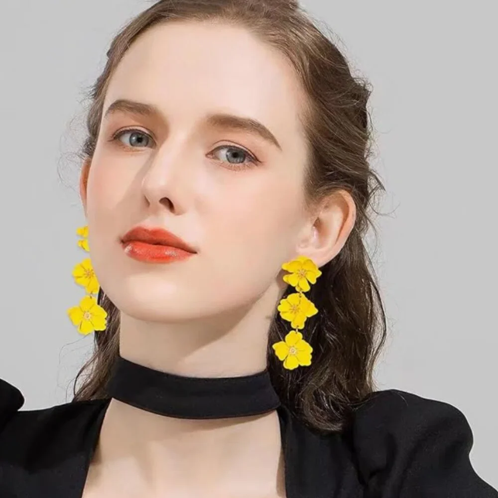 Boho Flower Dangle Earring - Picture 16 of 16